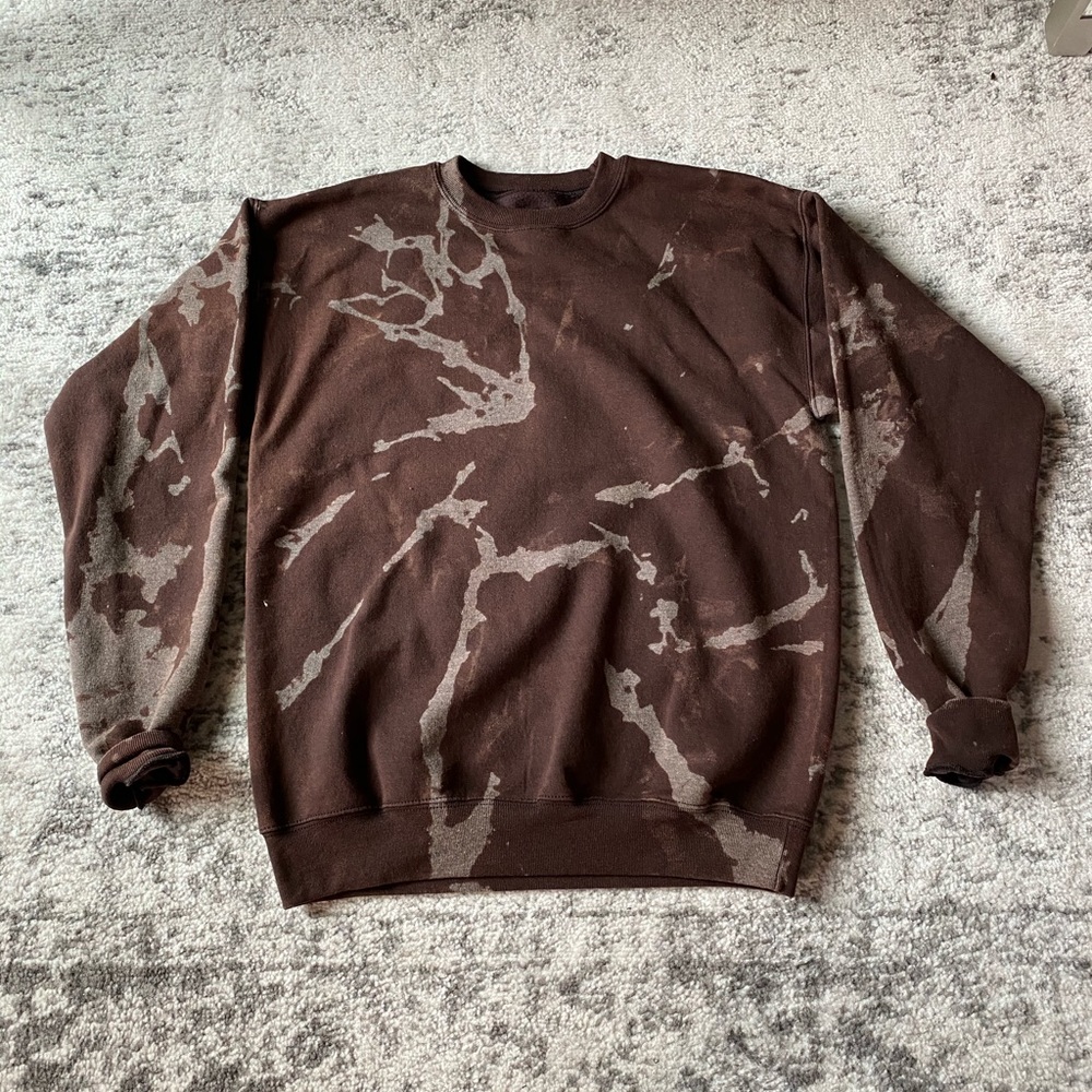 Bleach Dyed Sweatshirt - chocolate brown 🤎